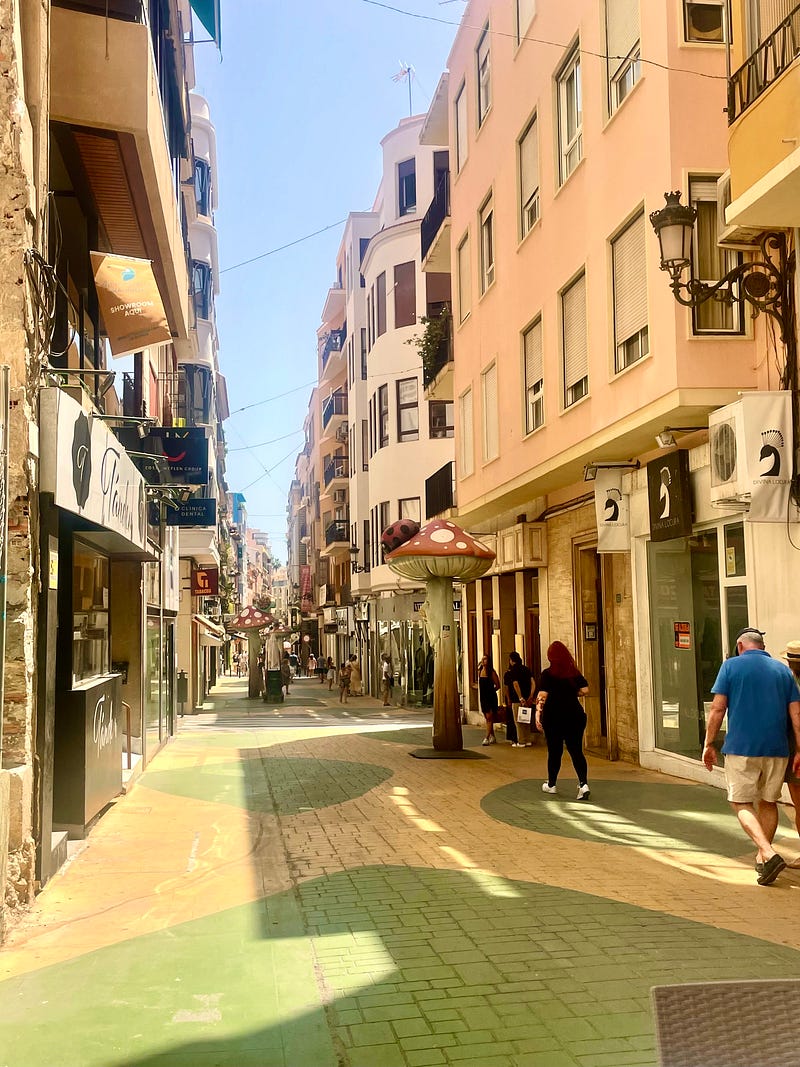 The charming Calle de las Setas in Alicante