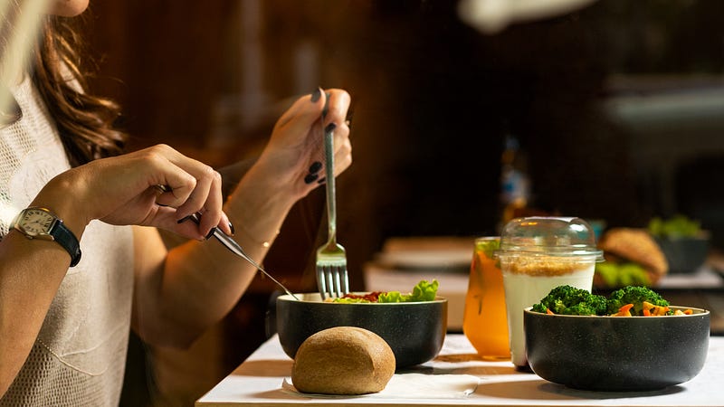 Healthy meal preparation for an early dinner