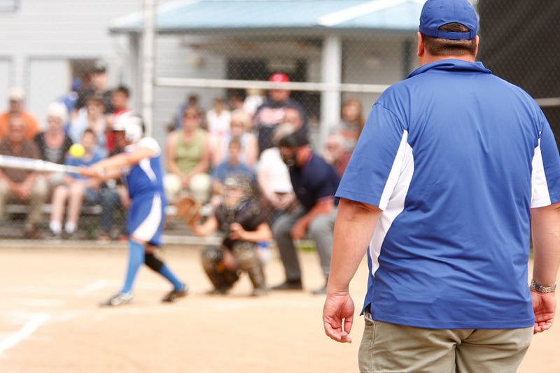 Little League baseball team in action