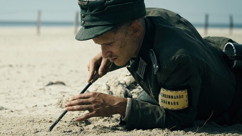 German POWs clearing mines in Denmark