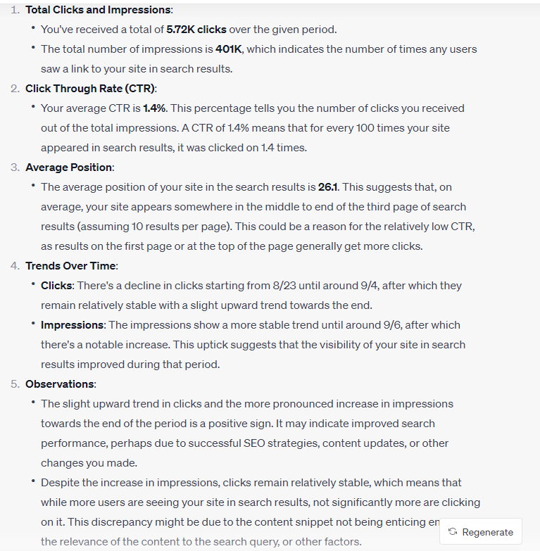 Trend analysis of website traffic