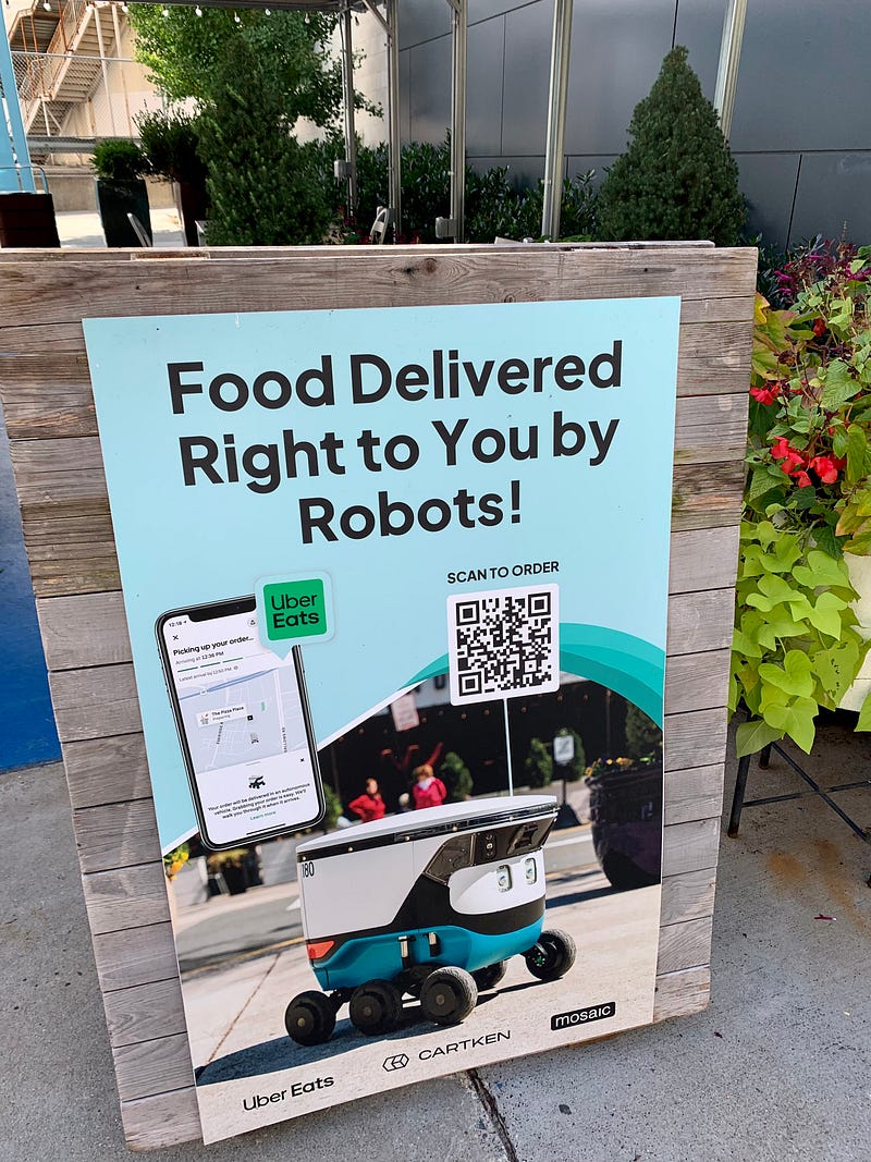 Robots in action delivering food