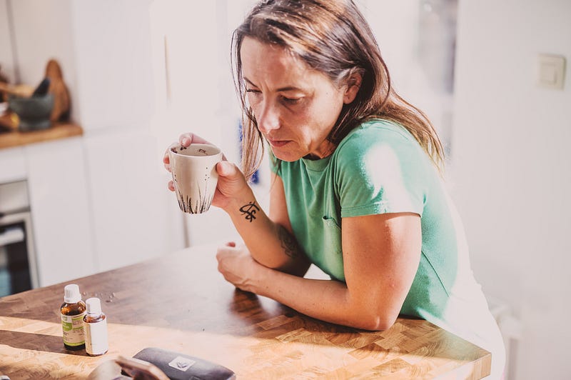 A messy home environment during an unexpected call