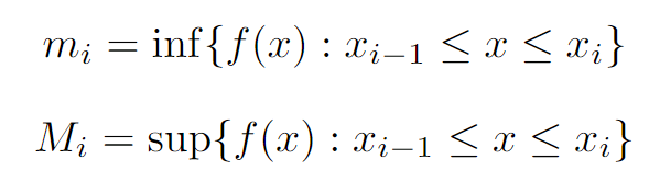 Infimum and supremum representation