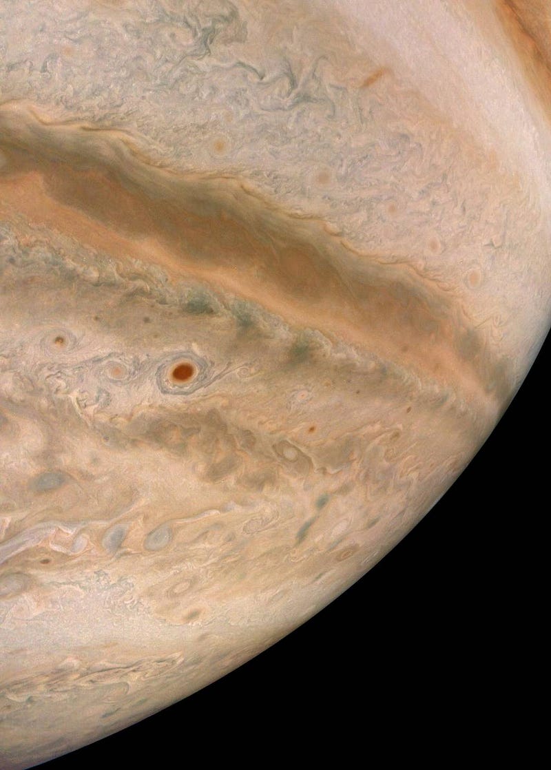 Small but distinct red spot on Jupiter's surface