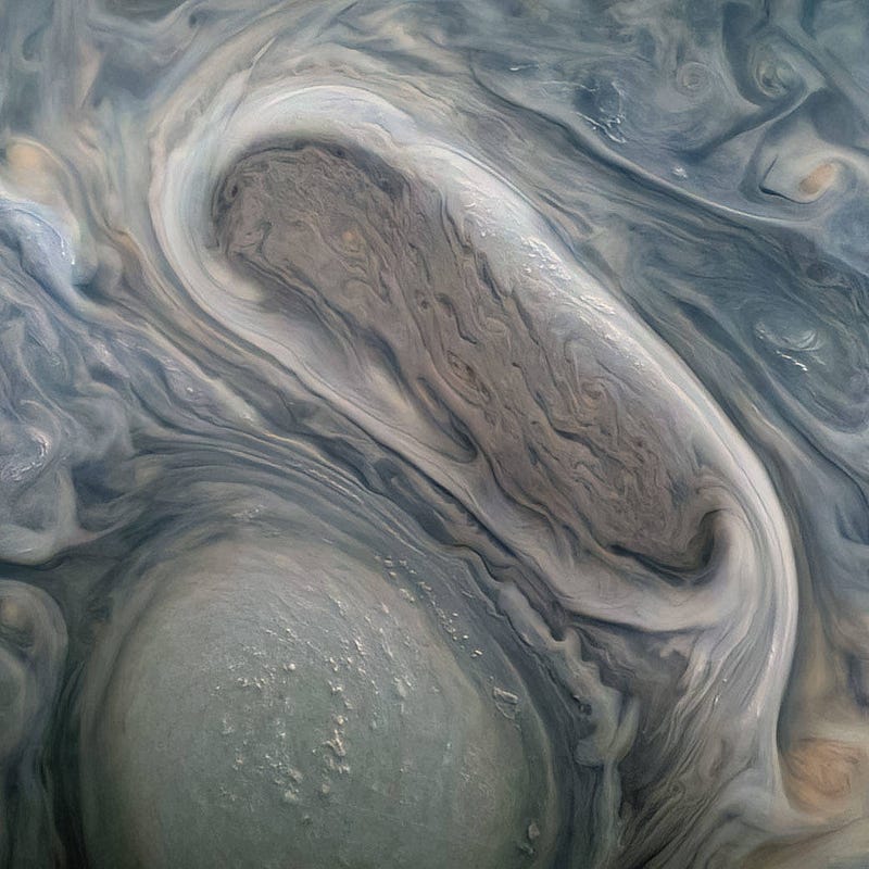 Two massive storms swirling in Jupiter's atmosphere