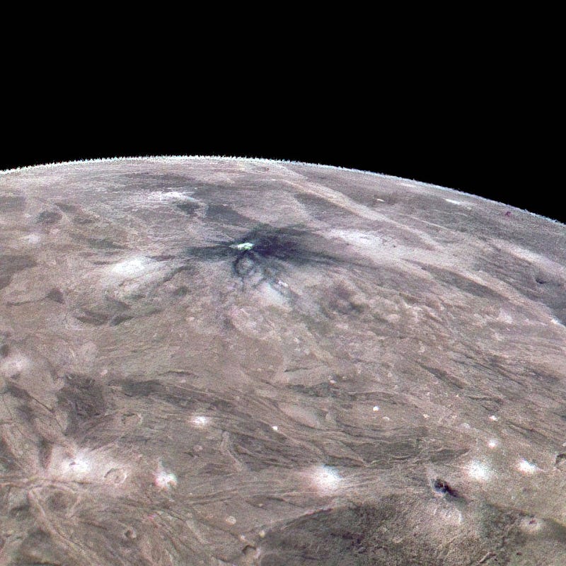 Crater on Ganymede's surface