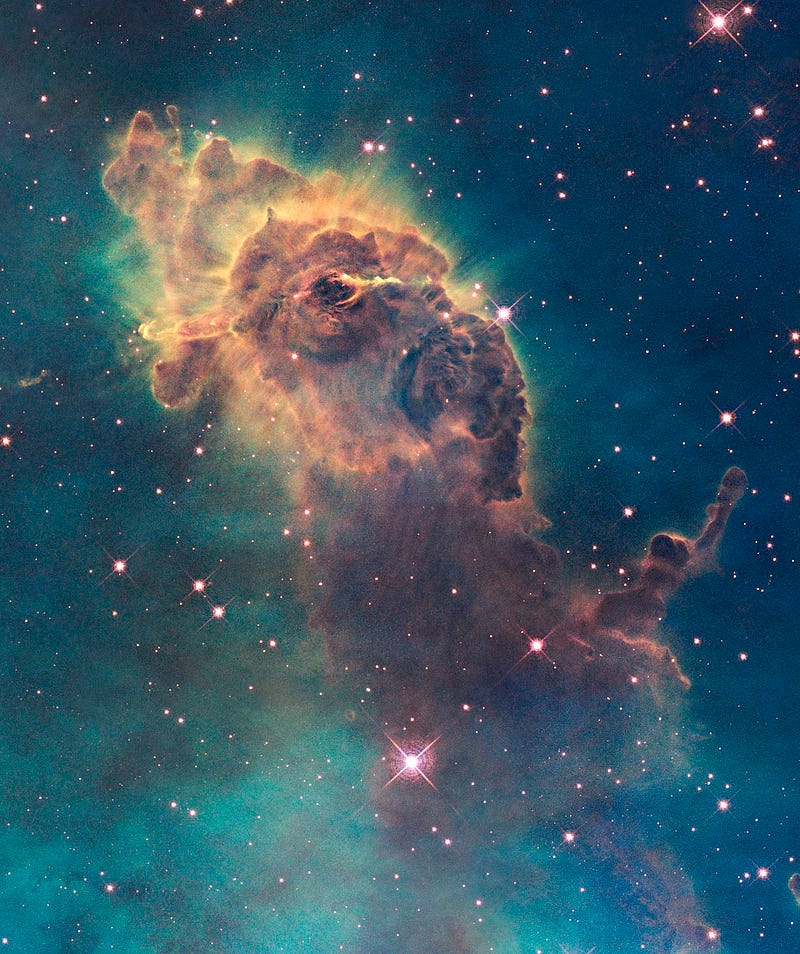 A section of the Carina Nebula revealing stellar formation