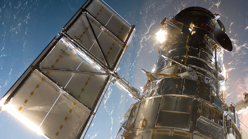 Hubble Space Telescope in orbit above Earth