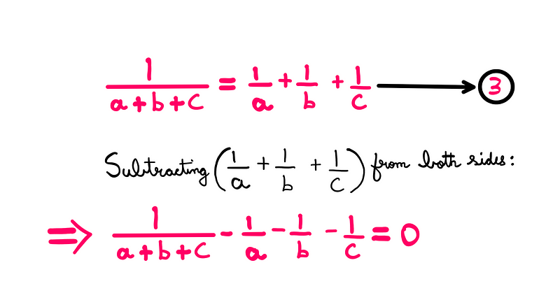 Algebraic manipulation of the equation