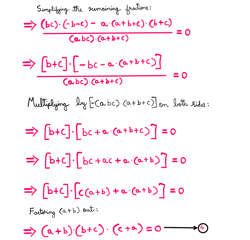 Equation representation after elimination of denominator