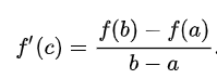 Graphical representation of the Mean Value Theorem equation