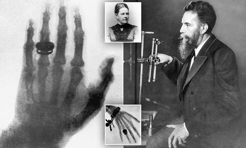 Röntgen's discovery of X-rays illustrated