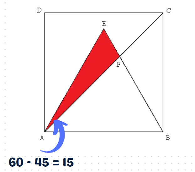 Triangle angles in the red area puzzle