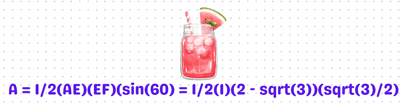 Area calculation using triangle parameters