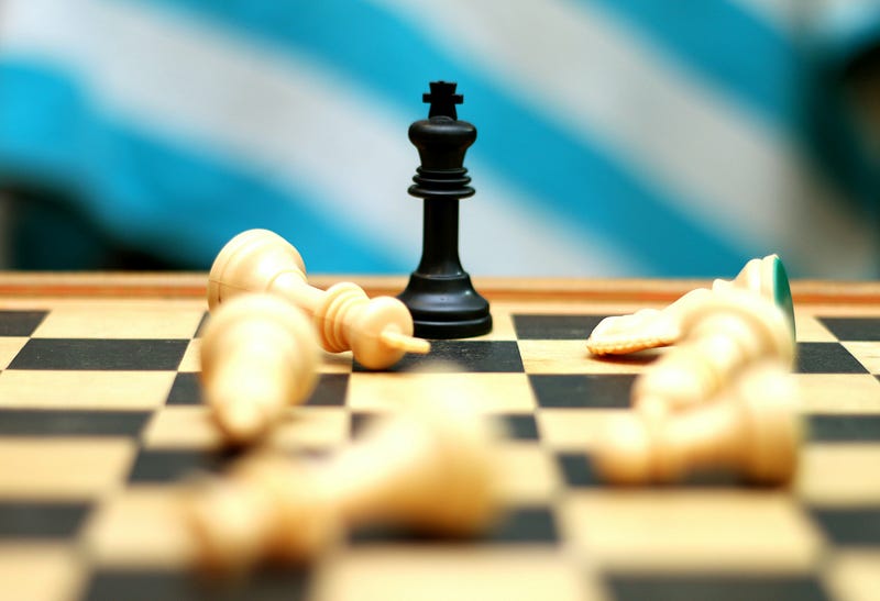 Close-up of a chess piece symbolizing strategic moves