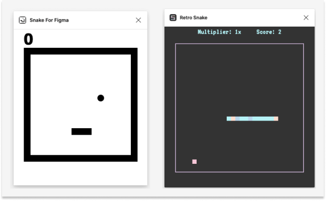 Figma versions of the game Snake