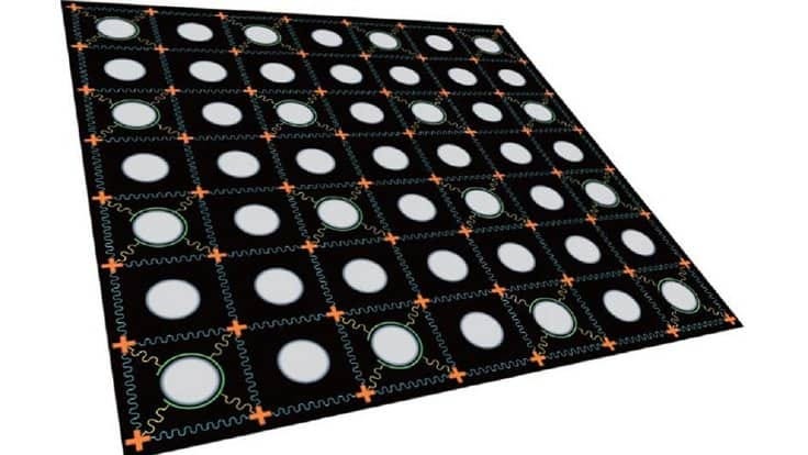 Two-dimensional superconducting qubit chip schematic