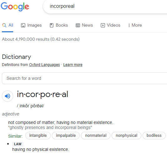 Definition of Incorporeal in Context of God