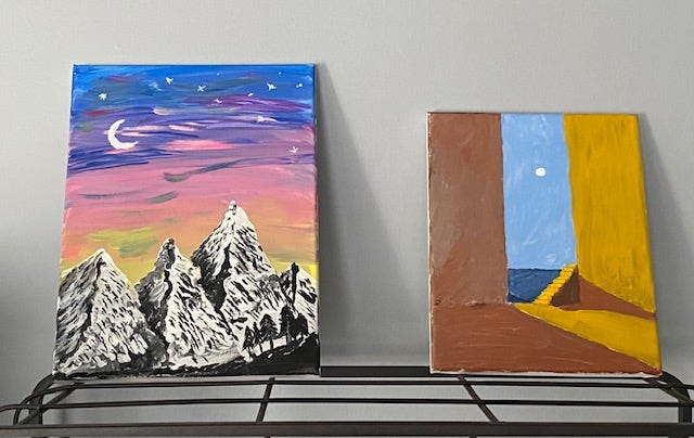 Recent paintings created during a friendly gathering